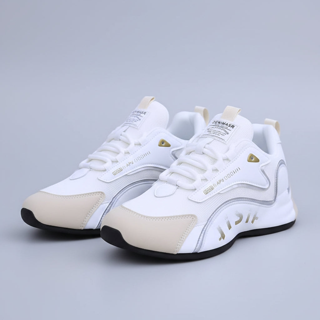 Fashion Colorblock Lace-up Sneakers For Men Breathable Low-top Dad Shoes Running Walking Sports Shoes.