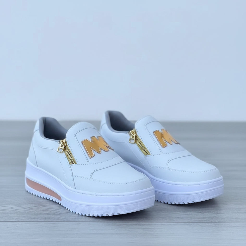 Large Size Sports Shoes Flat Solid Color Women's Casual Sneakers