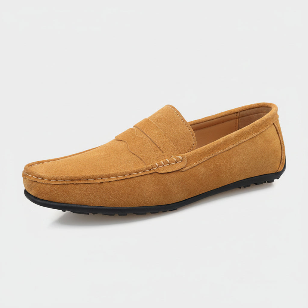 Men's Solid Color Suede Loafers Breathable Comfort Slip-on Flat Shoes.........