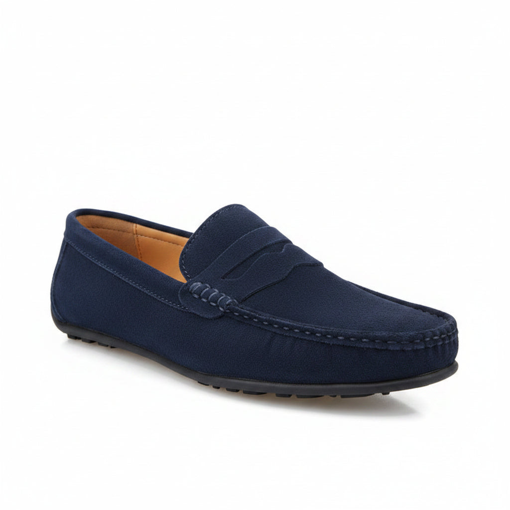 Men's Solid Color Suede Loafers Breathable Comfort Slip-on Flat Shoes........
