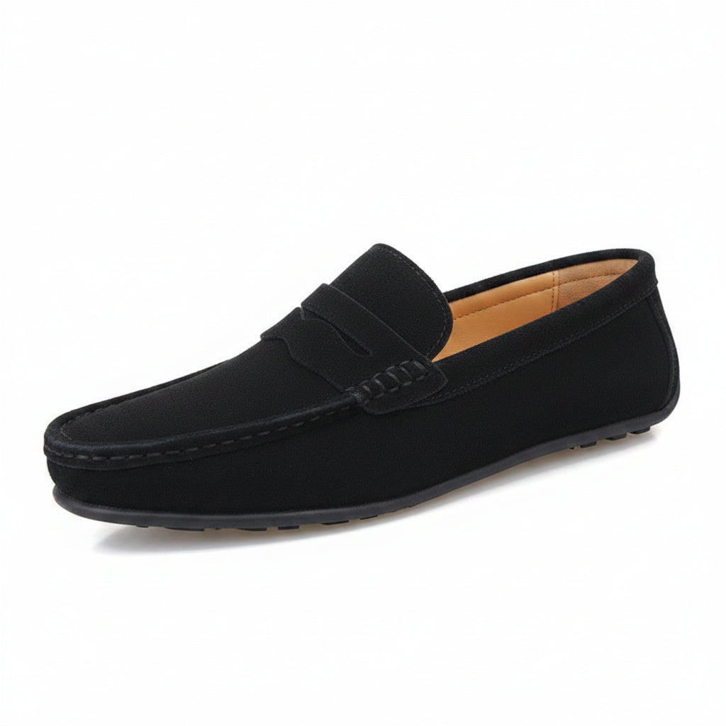 Men's Solid Color Suede Loafers Breathable Comfort Slip-on Flat Shoes......
