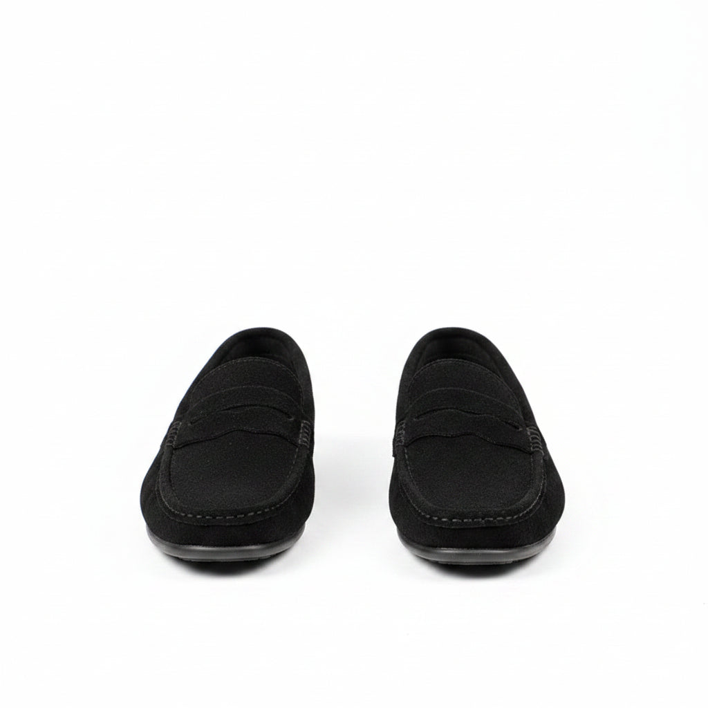 Men's Solid Color Suede Loafers Breathable Comfort Slip-on Flat Shoes.....