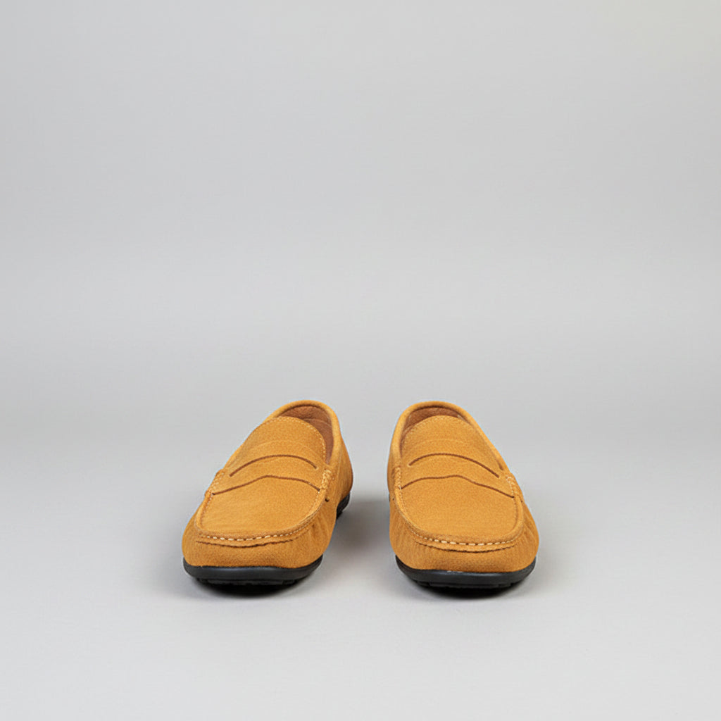 Men's Solid Color Suede Loafers Breathable Comfort Slip-on Flat Shoes....