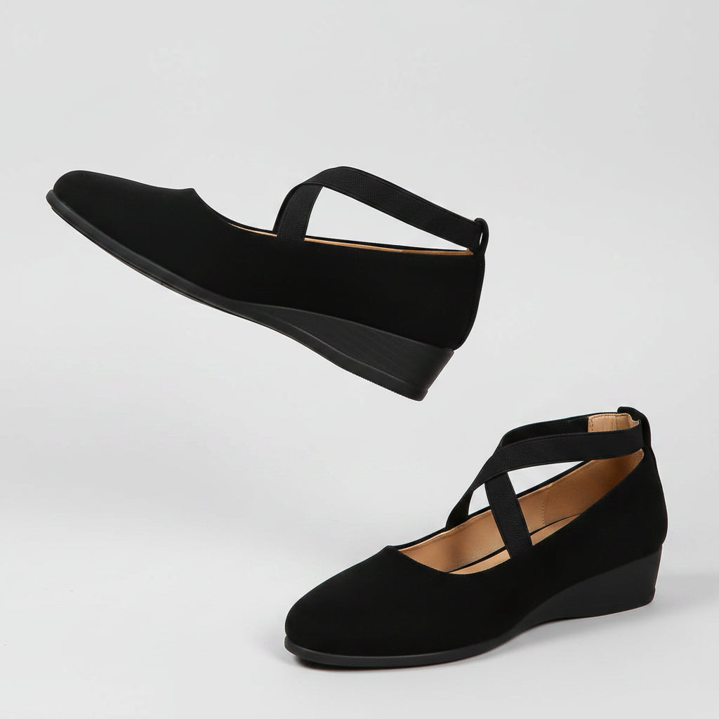 Women's Pointed Toe Wedges Shoes Fashion Cross-straped Flats Casual Pumps.......
