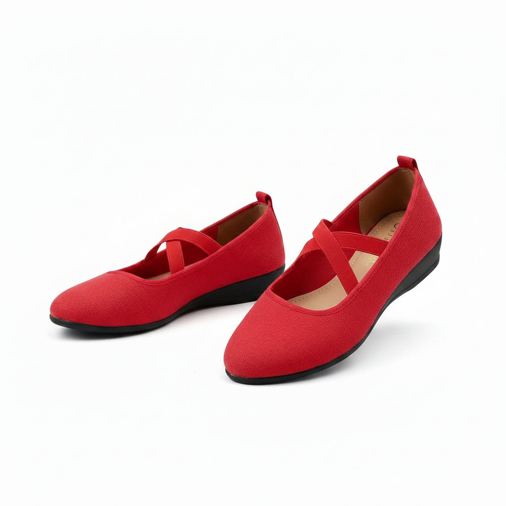 Women's Pointed Toe Wedges Shoes Fashion Cross-straped Flats Casual Pumps.....