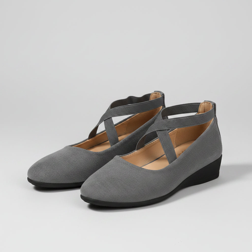 Women's Pointed Toe Wedges Shoes Fashion Cross-straped Flats Casual Pumps.